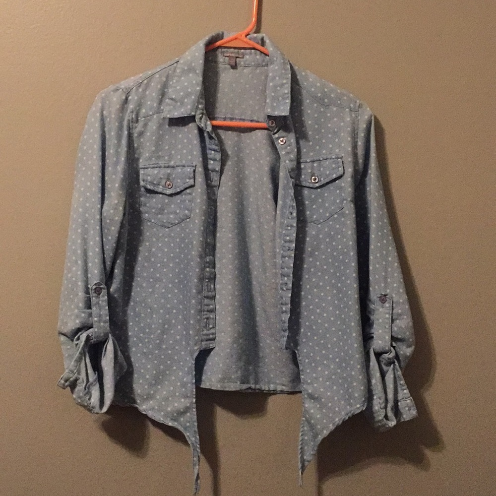 Polka dot button up shirt